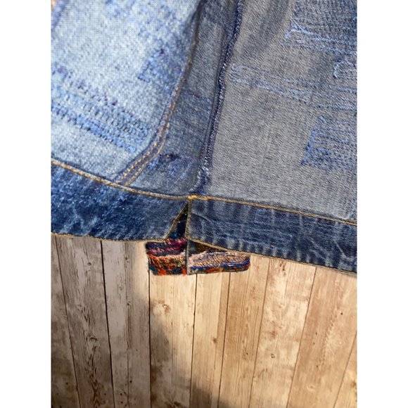 Chicos Womens Embroidered Jean Jacket Size 0 Multicolor Fringe Frayed Size Small - Picture 9 of 12